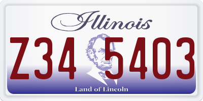 IL license plate Z345403