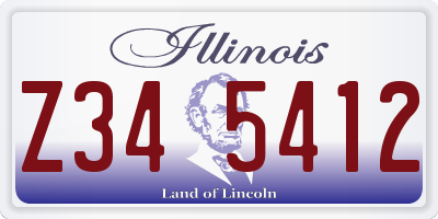 IL license plate Z345412