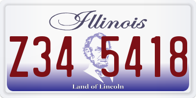 IL license plate Z345418