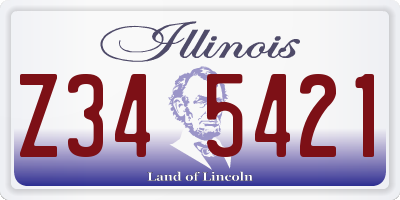 IL license plate Z345421