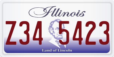 IL license plate Z345423