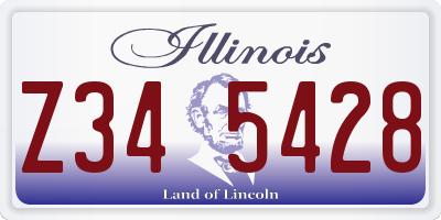 IL license plate Z345428