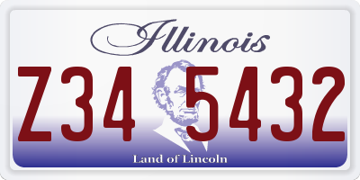 IL license plate Z345432
