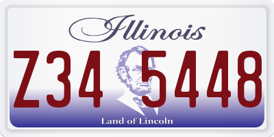 IL license plate Z345448
