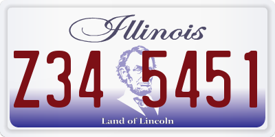 IL license plate Z345451
