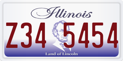 IL license plate Z345454