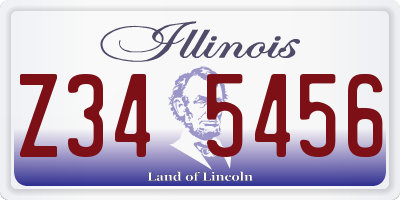 IL license plate Z345456
