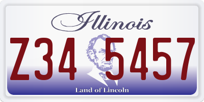 IL license plate Z345457