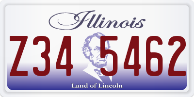 IL license plate Z345462