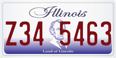 IL license plate Z345463