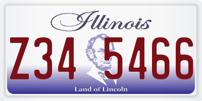 IL license plate Z345466