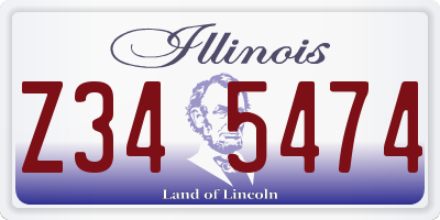 IL license plate Z345474