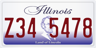 IL license plate Z345478