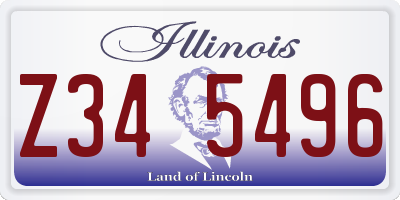 IL license plate Z345496