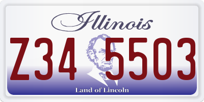 IL license plate Z345503