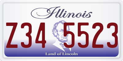 IL license plate Z345523