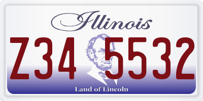 IL license plate Z345532