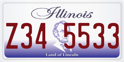 IL license plate Z345533