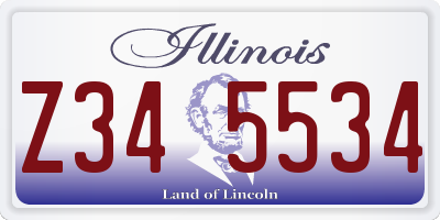 IL license plate Z345534