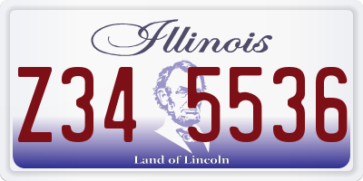 IL license plate Z345536