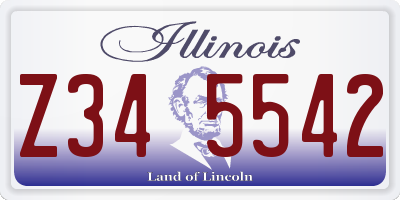IL license plate Z345542