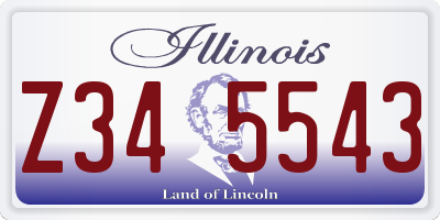 IL license plate Z345543