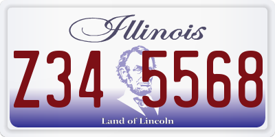 IL license plate Z345568