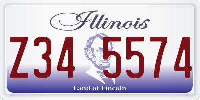IL license plate Z345574