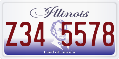 IL license plate Z345578