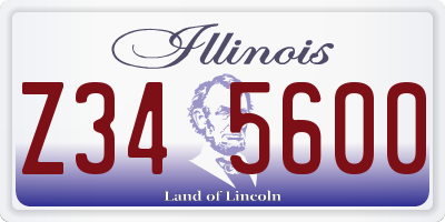 IL license plate Z345600