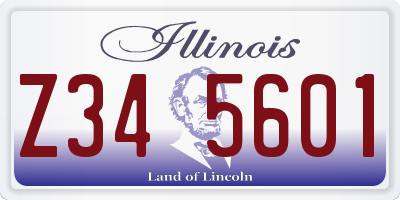 IL license plate Z345601