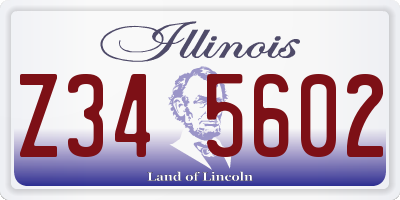 IL license plate Z345602