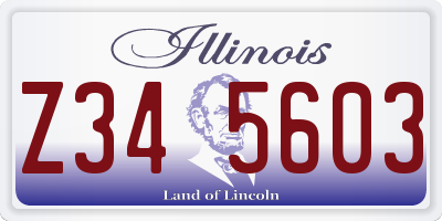IL license plate Z345603
