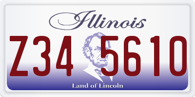 IL license plate Z345610