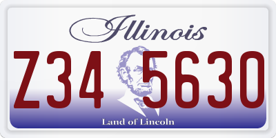 IL license plate Z345630