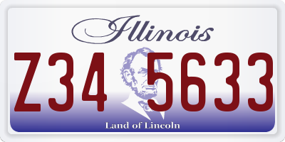 IL license plate Z345633