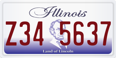 IL license plate Z345637