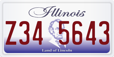 IL license plate Z345643