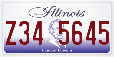 IL license plate Z345645