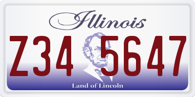 IL license plate Z345647