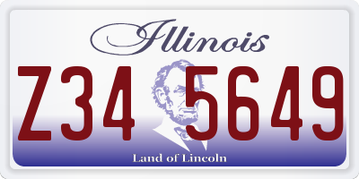 IL license plate Z345649