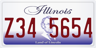 IL license plate Z345654