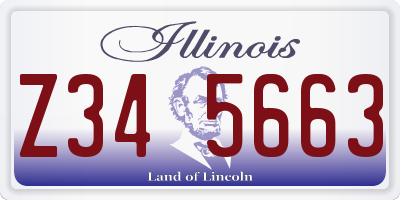 IL license plate Z345663