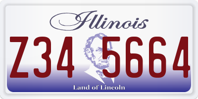 IL license plate Z345664
