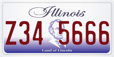 IL license plate Z345666