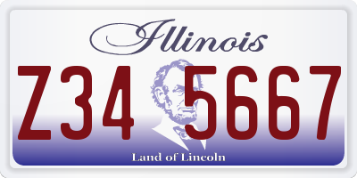 IL license plate Z345667