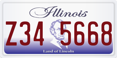 IL license plate Z345668