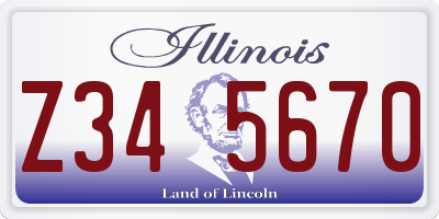 IL license plate Z345670