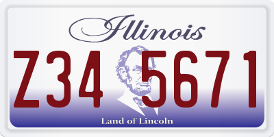 IL license plate Z345671