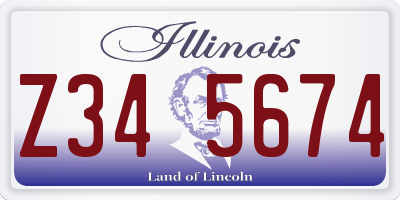 IL license plate Z345674